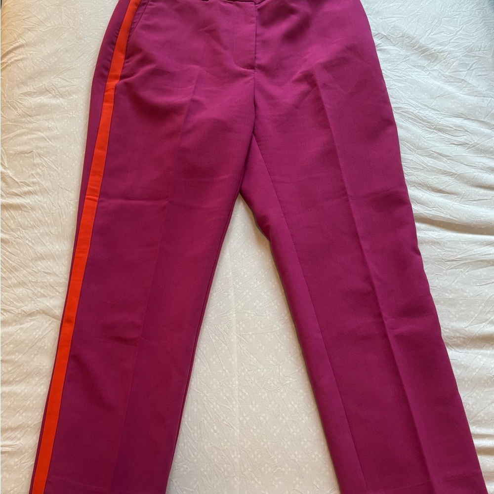 Boden Pink Pants with Red Stripe
